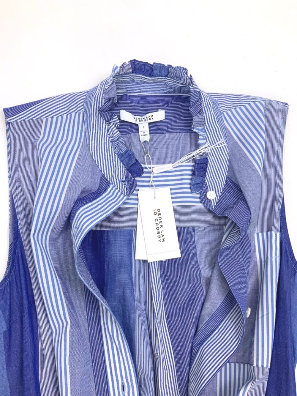 Derek Lam 10 Crossby Nerioa Dip Dye Hourglass Ombré Shirt Dress Sz 6 - Picture 3 of 16